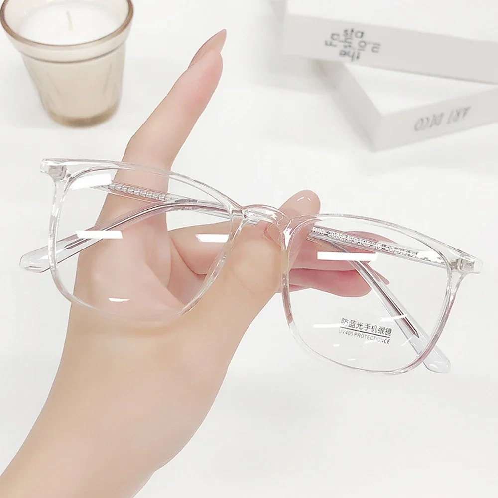 

Prescription Glasses Blue Light Computer Lenses Myopia Glasses TR90 Square Woman Transparent Glasses Clear