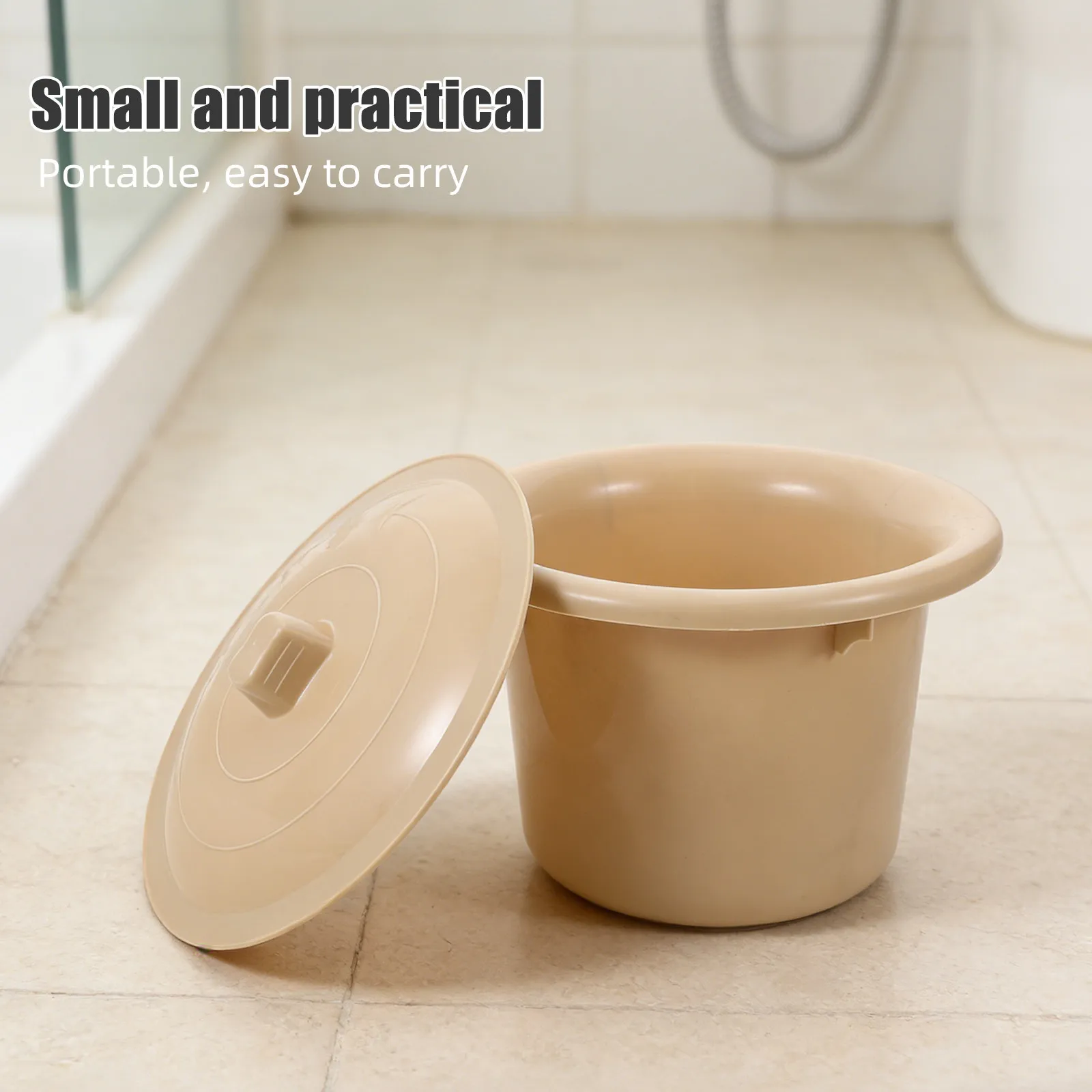 Heavy Duty Thickened Plastic Chamber Pot for Adults Bedside Urinal Bucket with Lid Night Potty Portable Vomit Basin Toilet Urine
