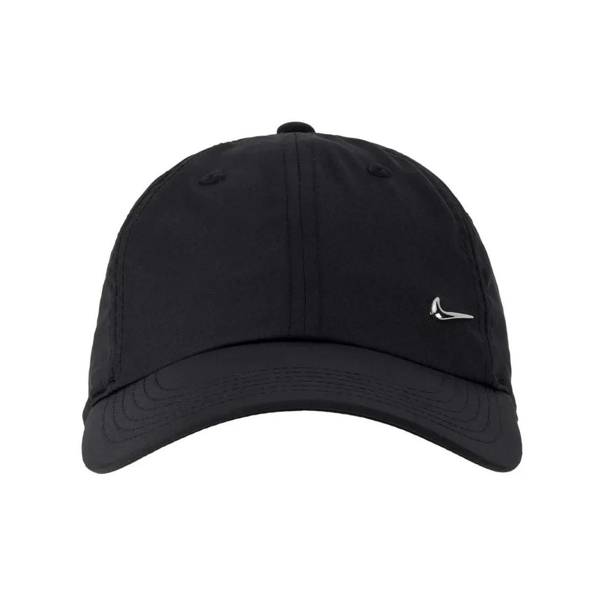 Nike Metal Logo Sports Baseball Cap for Men and Women Couples Suitable for Head Circumference 55-60 Black and White