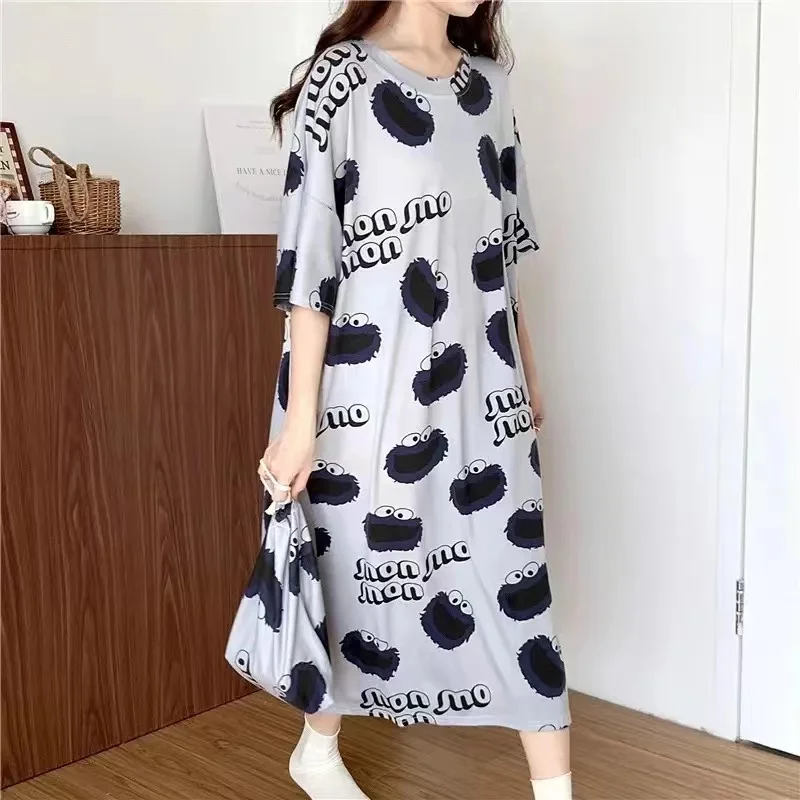 New Big 150kg Plus Size Add Short-Sleeve Casual short DressesLoose Women Summer T Shirt Dress Fat Lady Female Clothing Oversize