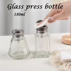 180ml Transparent Pump Dispenser Bottle with Scale Pressed Alcohol Nail Polish Remover Cosmetic Dispenser Container