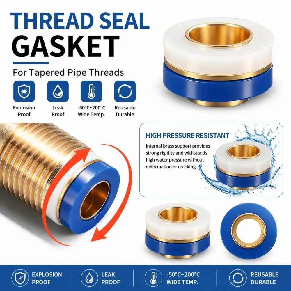 5/10Pcs Leak-proof Tape Needed Seal Washer Brass Core Reusable Faucet Leak-proof Sealing Gasket Valve Pipe Hose Washer