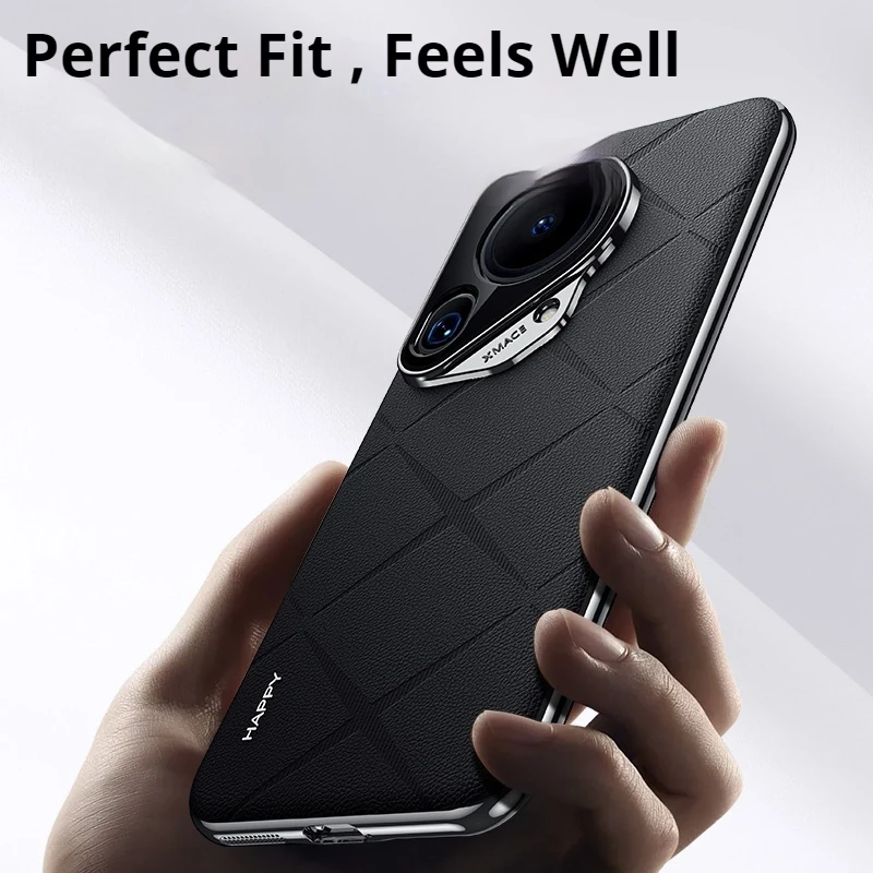 Fashion Leather Back Electroplated Hard PC Cover Case For Huawei Pura 70 Pro Ultra P60 PRO Art Nova 13 12