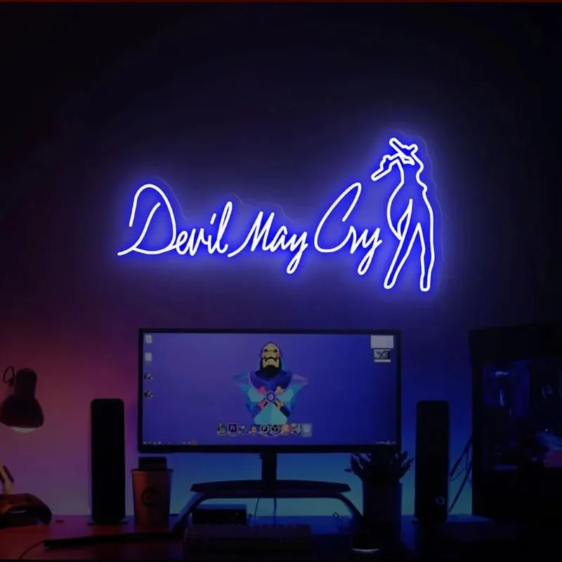 Imagem -03 - Devil May Cry Neon Led Sign Wall Art Video Game Bar Lights Quarto Gameroom Natal e Presente de Aniversário