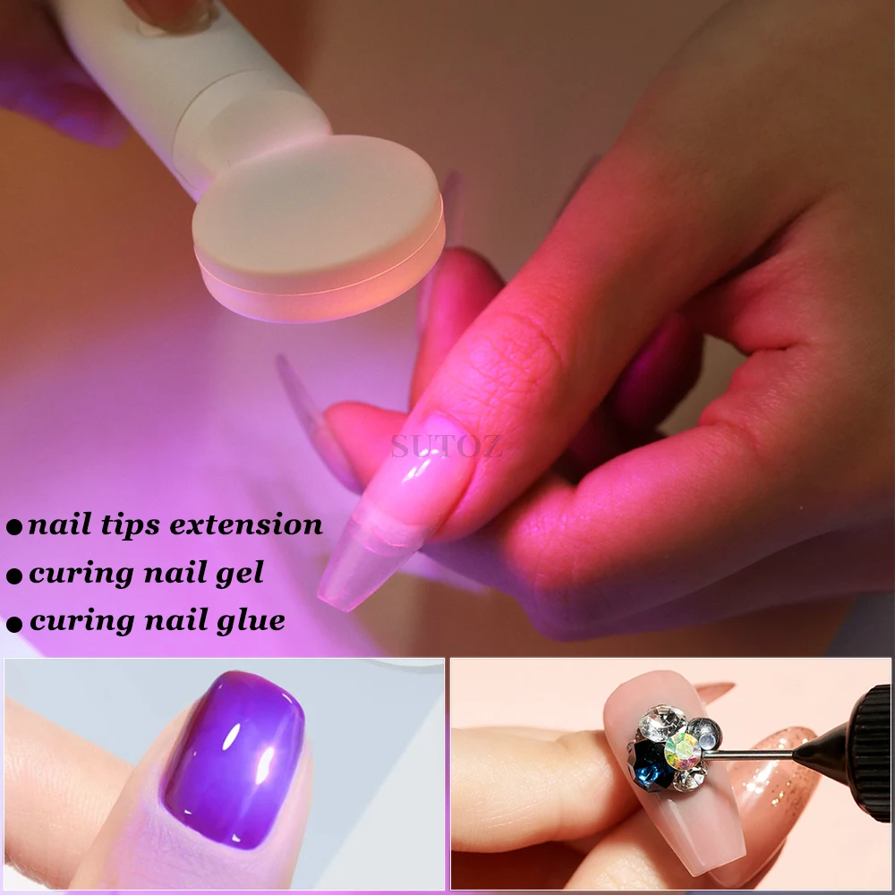 Mini Nail Lamp Dryer UV LED Gel Polish Curing Machine Portable Cabin Single Finger Flashlight Lamp Nail Art Equipment GLSCM01-03