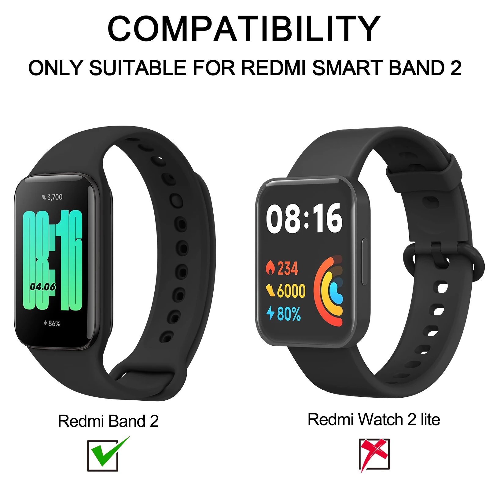 Soft TPU Strap For Xiaomi Redmi Band 2 Belt Smart Watchband Sport Wristband Replacement For Xiaomi Redmi Band 2 Bracelet Correa