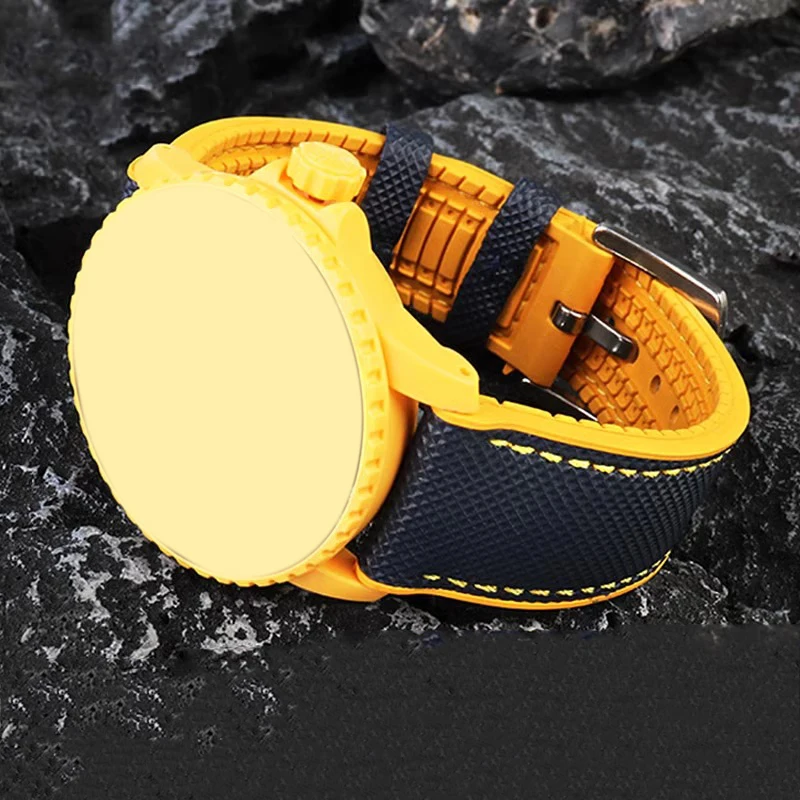 Nylonsilicone inferior pulseira de relógio para swatch x blancpain biocerâmica mergulho cinquenta braças 22mm azul verde amarelo laranja pulseira