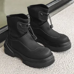 men fashion punk rock dress platform boots brand designer shoes cowboy original leather boot handsome autumn winter chelsea bota