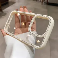 Luxury Bling Rhinestone Diamond Transparent Case For iPhone 16 Pro Max 15 14 13 Shockproof Protection Bumper Hard Acrylic Cover