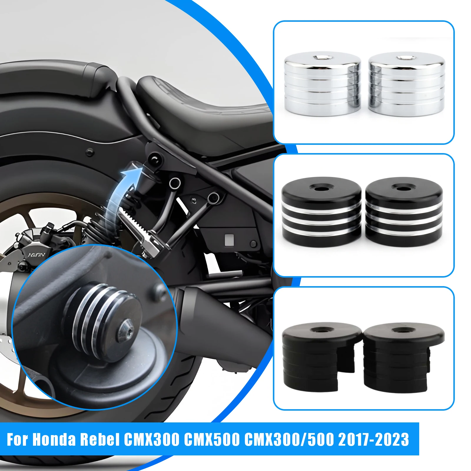 

For Honda Rebel CMX250 CMX300 CMX500 2017-2025 Rear Shock Absorber Guard Cover Cap Motorcycle Accessories