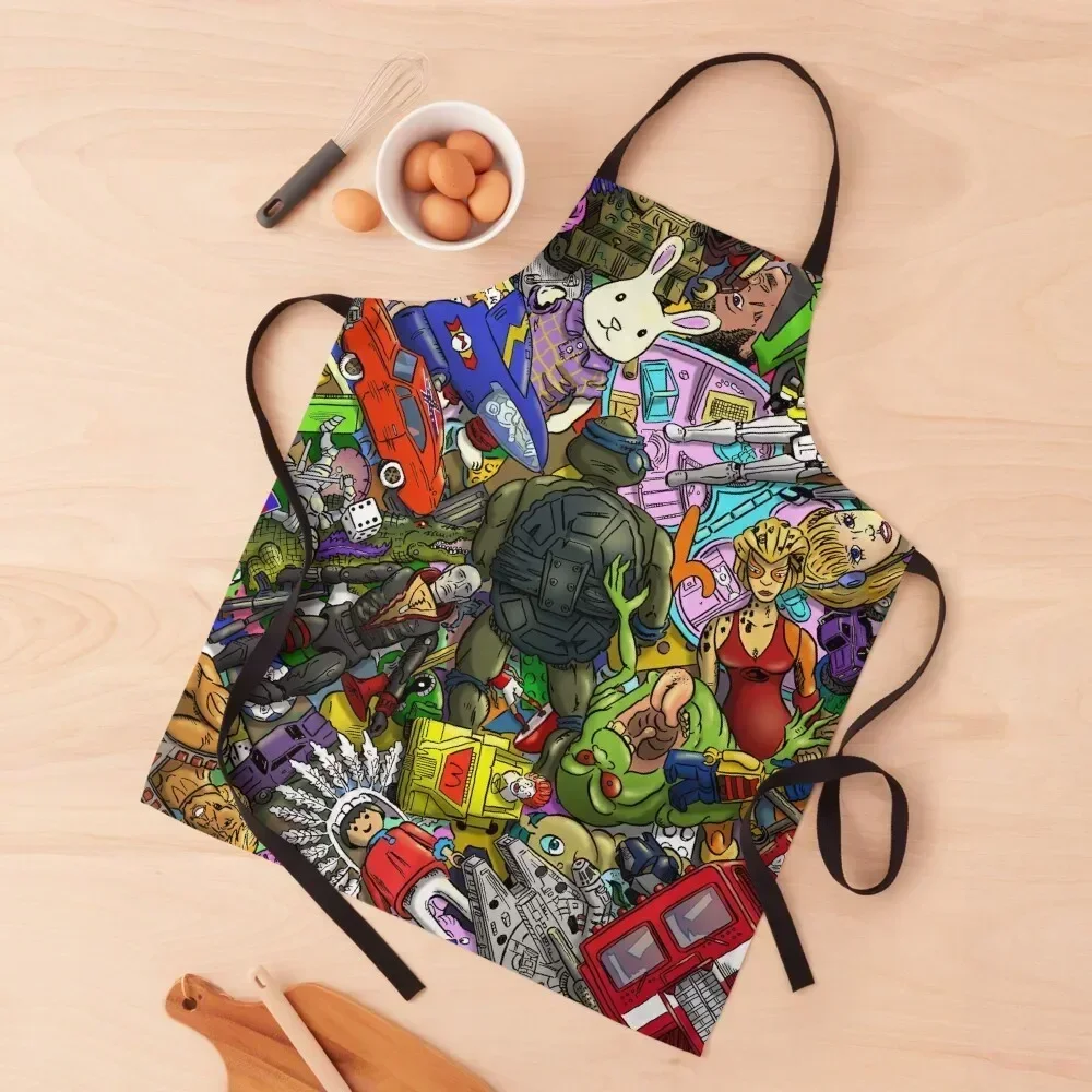 

Retro Toy Box Apron men restaurant accessories Kitchen Apras For Women professional hairdresser Apron