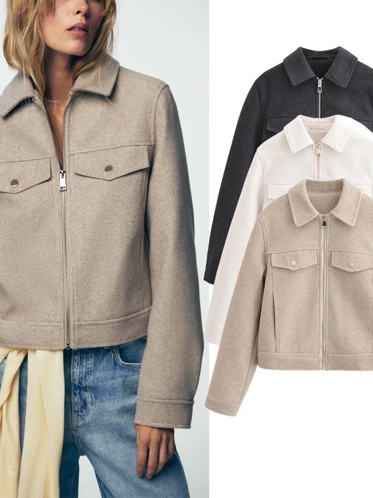 

Casual Sle Soft Zipper Jaet Outerwear for Women Versatile Autumn New Arrival Comfortable Fit Windproof Long Sve Coat