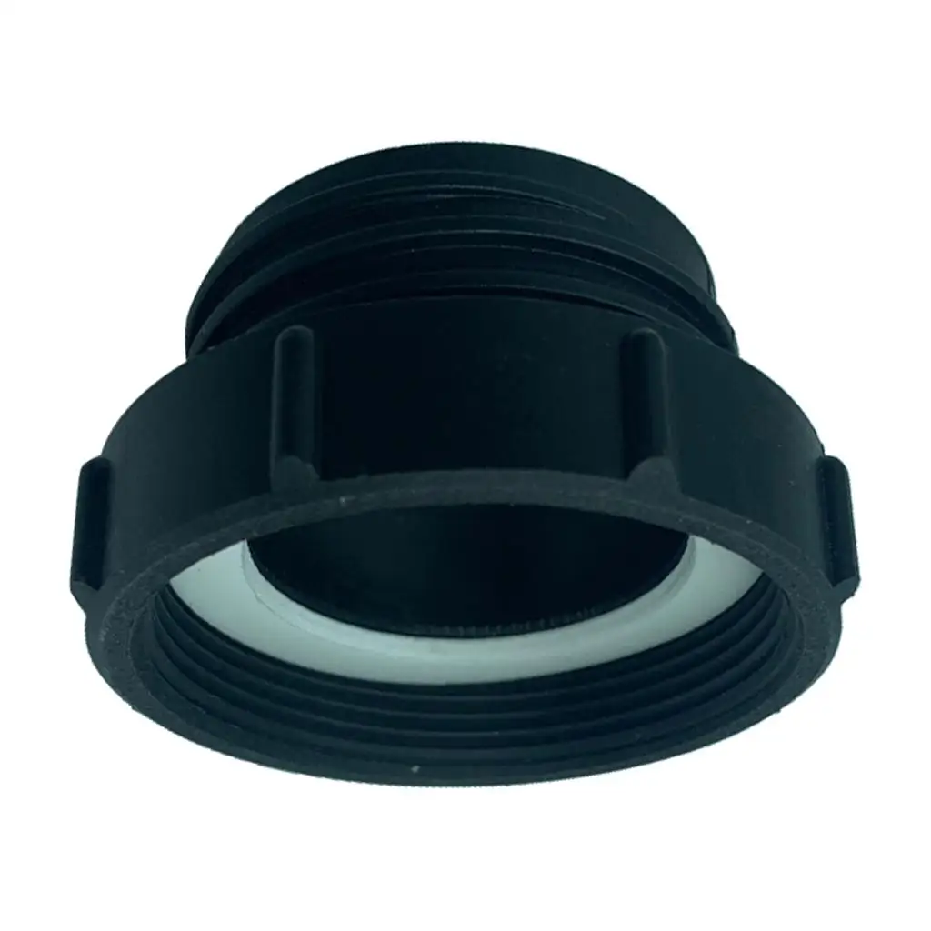 Water Tank Hose Connector Adapter 62mm Fine to 2 Inch Coarse Thread PP for IBC 1000L and Shuchi Style Barrels
