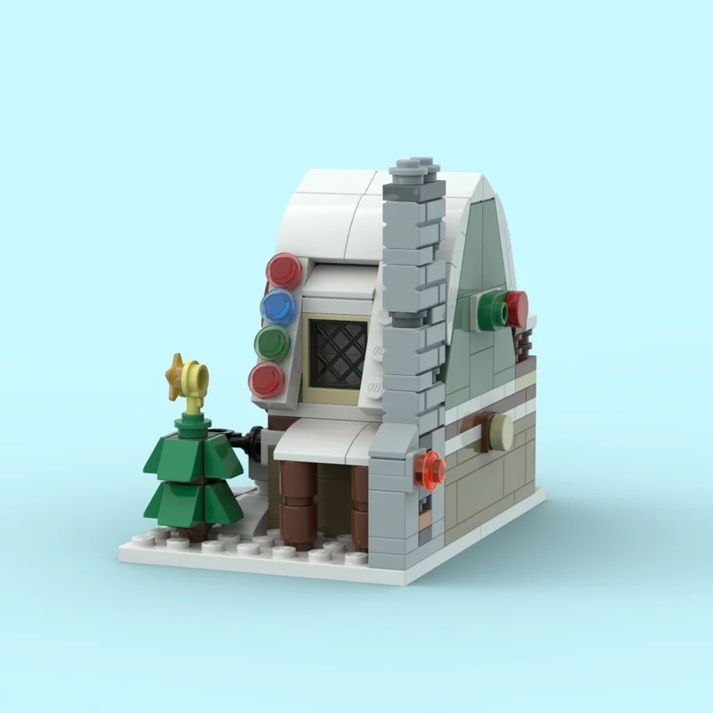 270 قطعة MOC وحدات صغيرة قزم نادي البيت نموذج موسمي اللبنات هدايا عيد الميلاد لتقوم بها بنفسك فكرة لعبة التعليم الطوب الاطفال عيد ميلاد #2