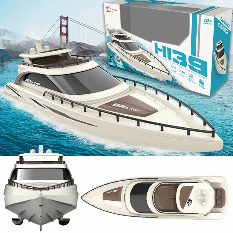 2.4G RC Boat Mini Remote Control Boat 1/28 Scale Dual Motor 15KM/H Fast Speed Electric Water RC Speedboat Boy Toy Gift