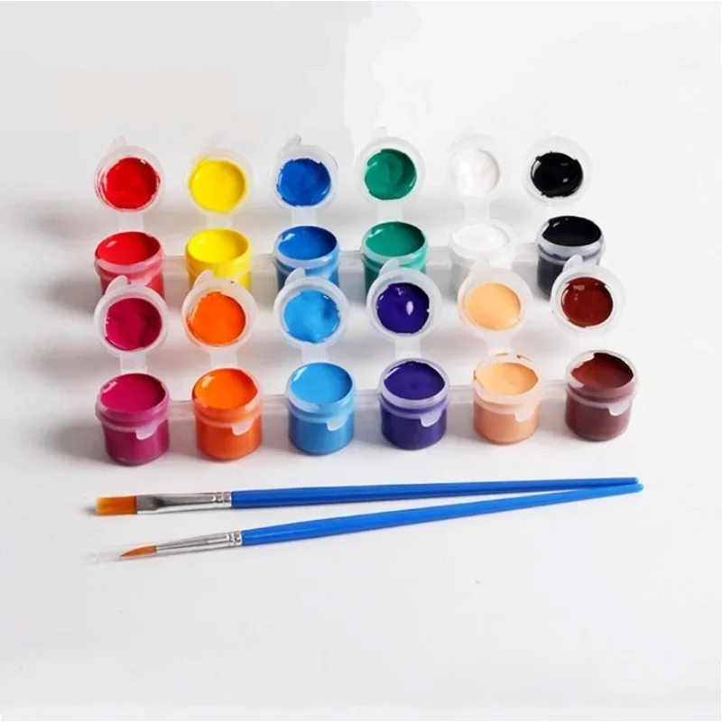 12 Farben DIY Graffiti Pigment Set Acrylfarben mit 2 Pinsel für Ölgemälde Farbset