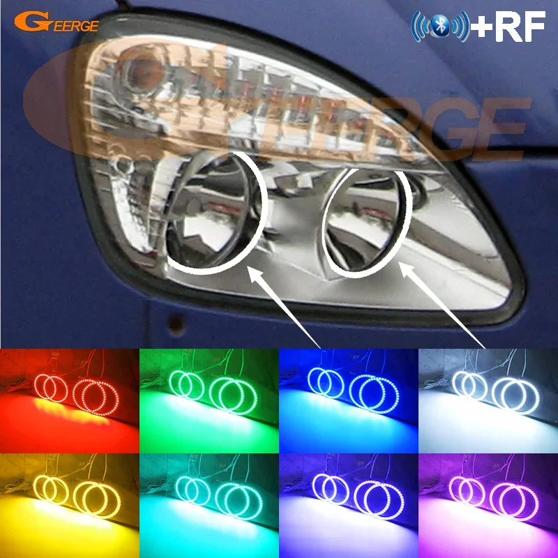 For GAZ GAZelle 2003 2004 2005 2006 2007 2008 2009 Bluetooth APP Multi Color Ultra Bright RGB LED Angel Eyes Kit Halo Rings