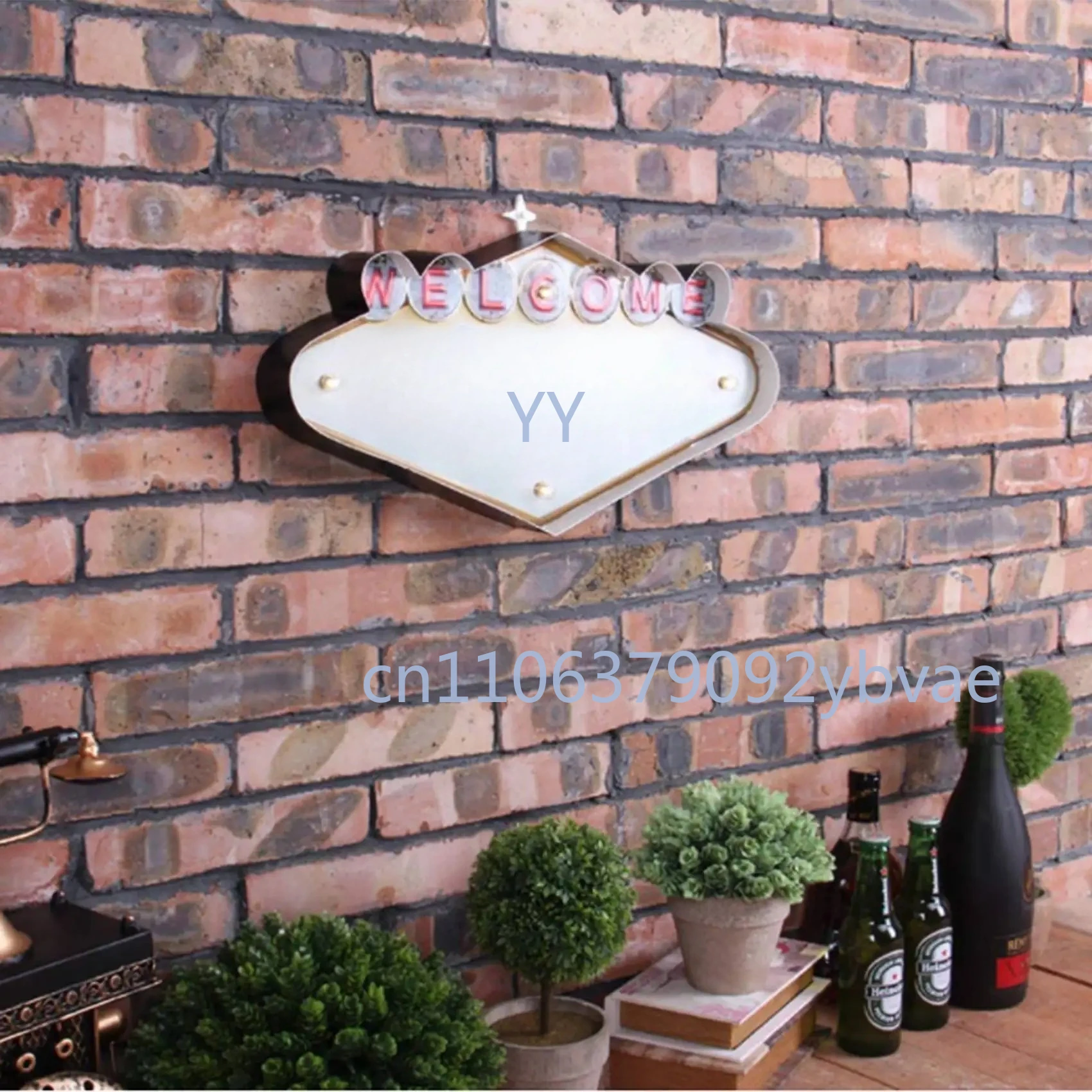 

Metal Wall Decor Retro Vintage Tin Sign LED Light Up Wall Art Hanging Decor for Bar