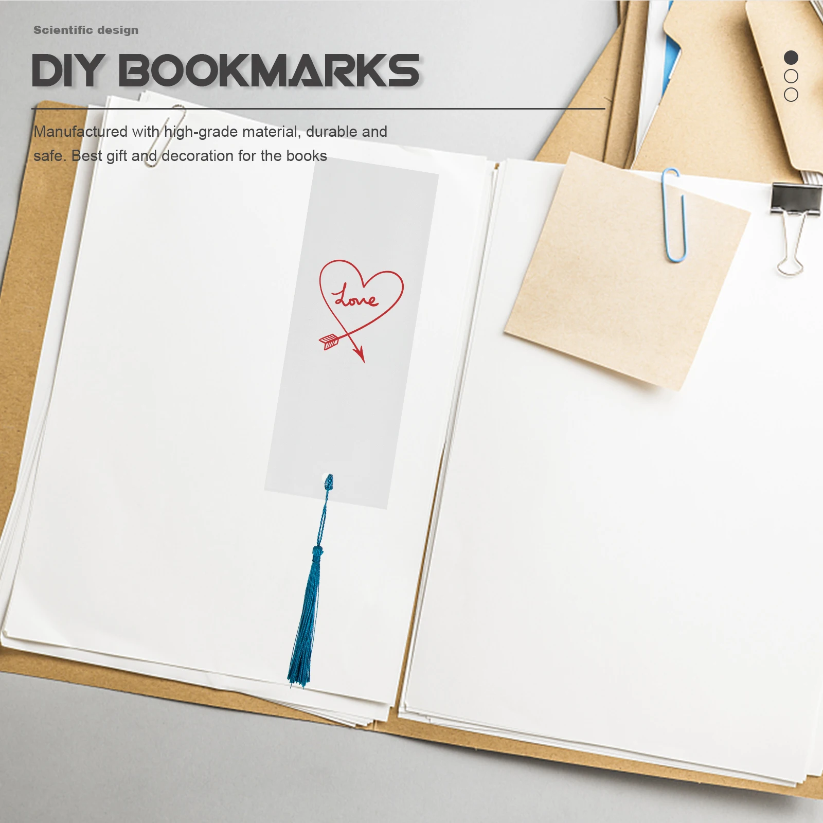 

20 set Acrylic Bookmark Sets Thin Book Page Marker for Students Graduates DIY Craft Decoration Tassel Keychain Blanks