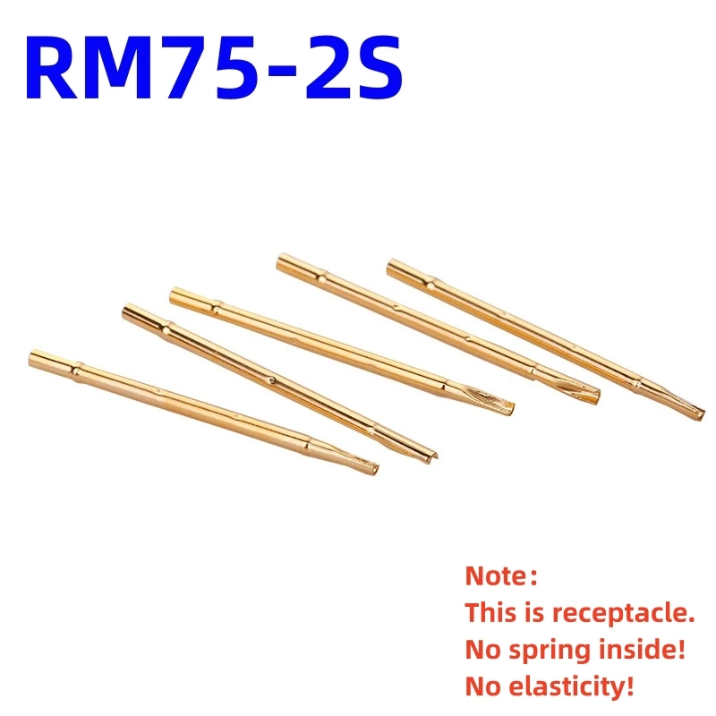 

100PCS RM75-2S Test Pin PM75-B1 Receptacle Brass Tube Needle Sleeve Seat Solder Connect Probe Sleeve 26.8mm Outer Dia 1.32mm