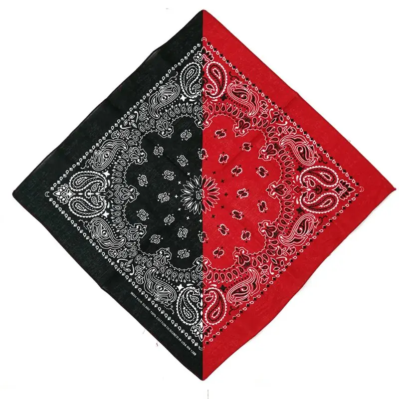 F42F Unisex Cotton Hip Hop Bandana Colorblock Paisley Hair Band Square Scarf Mask