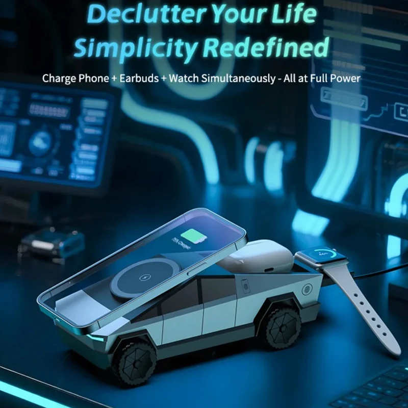 Car Magnetic Wireless Charger Dashboard Stand For iPhone 17 16 15 14 pro Max Samsung Watch AirPods Pro Fast Charging Station