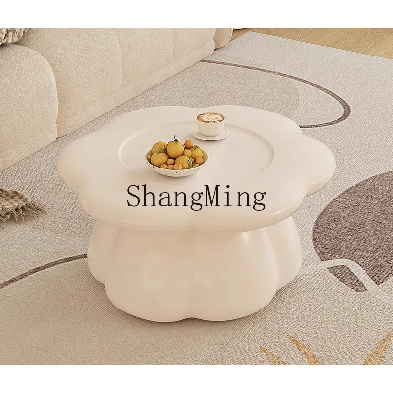

ZHB coffee table living room household cream wind small apartment modern simple balcony flower tea table