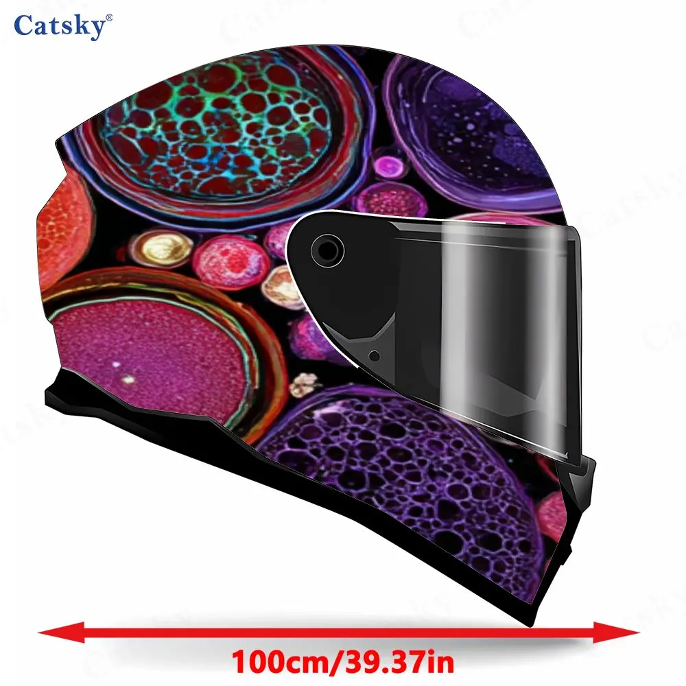 Etiqueta engomada impermeable autoadhesiva del casco de la motocicleta del material del PVC del patrón circular, pega firmemente y no caiga, impermeable y w