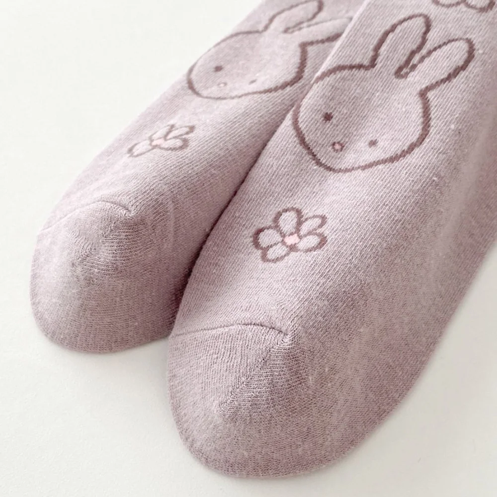 5 paar Nette Lustige Cartoon Kaninchen Frauen Socken Tier Druck Street Style Mode Mittleren Rohr Socken Lange Herbst Winter Frau socken – Detail 8
