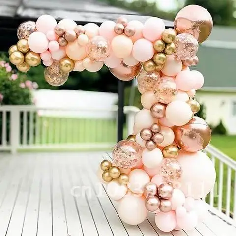 

96pcs Rose Gold Metallic Foil Ballon Macaron Birthday Balloon Arch Garland Kit Happy Wedding Party Decoration Decor