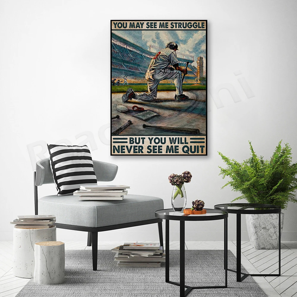 baseball you will never see me exit canvas baseball canvas baseball posters wall decor gifts for baseball fans