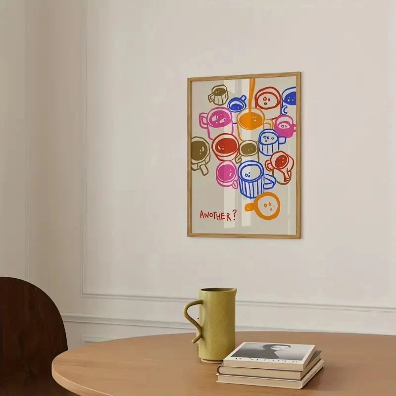 1 Buah Poster Kopi Seni Dinding Apartemen Estetika untuk Dekorasi Ruang Makan Dapur Rumah Kamar Tidur Dekorasi Dinding Hadiah Karya Seni Kanvas