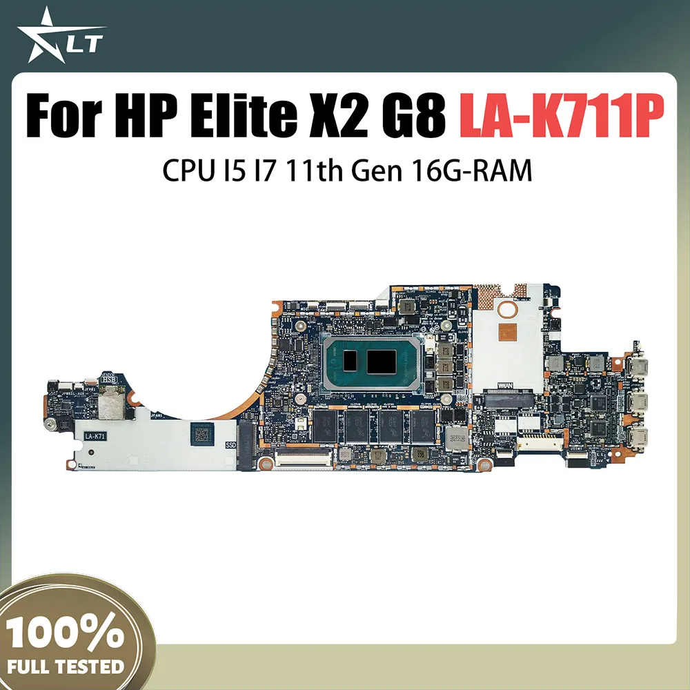 

LA-K711P Mainboard For HP Elitex2 G8 Laptop Motherboard With CPU I5 I7 11th Gen 16G-RAM M53510-001 Test OK