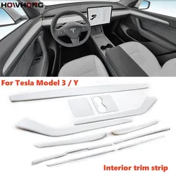 Per Tesla Model Y 3 Central Control cruscotto pannello porta tazza d'acqua striscia di rivestimento colore bianco accessori interni auto modifica