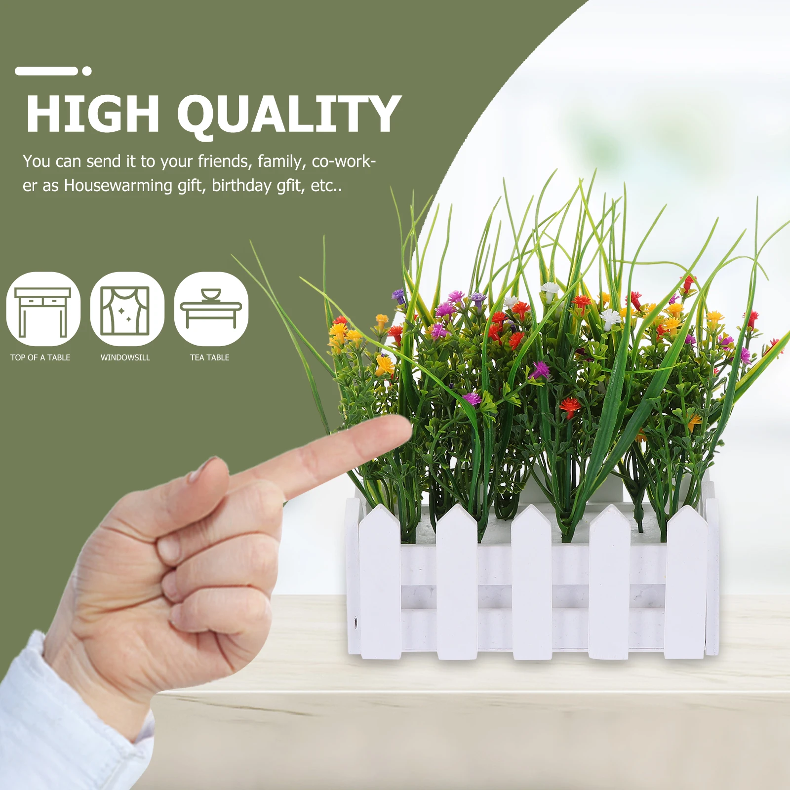 

Simulation Bonsai nament Decorative Potted Plant Artificial Flowers Fence Set Home Hotel Club Restaurant Villa Model Room