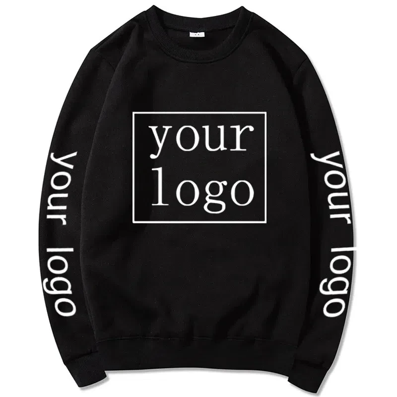 

Harajuku custom logo printed pullover for men and women DIY your favorite photos round neck sportswear fashion customization who