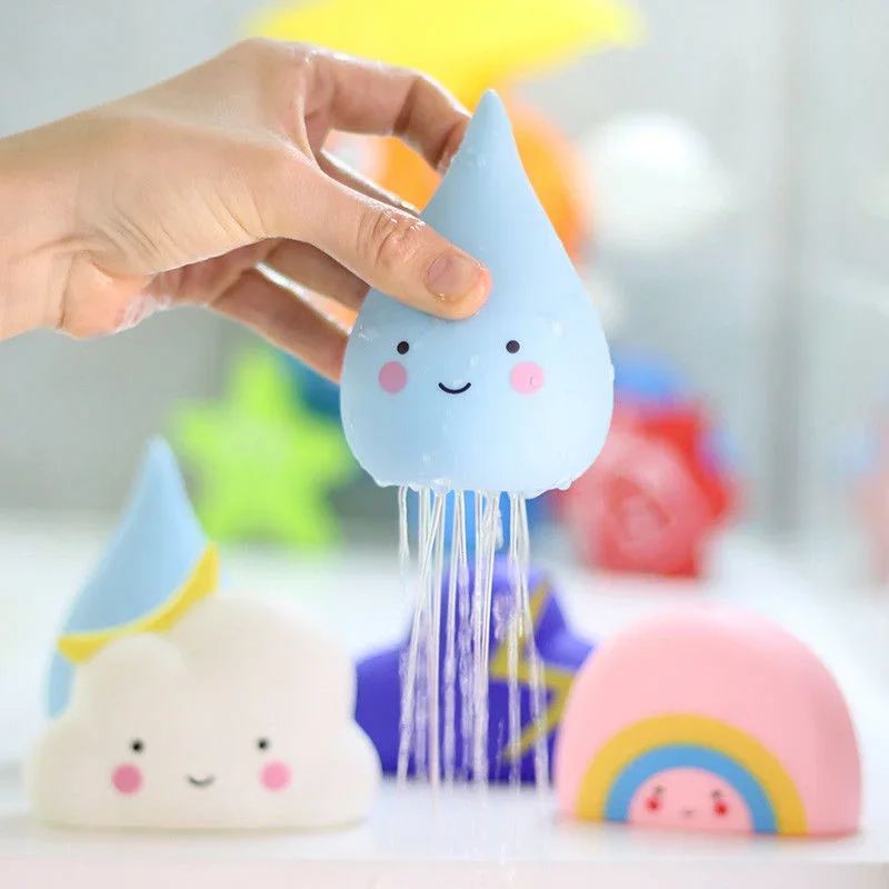 Simpatici giocattoli da bagnetto per bambini Gioco da bagno Strumento di spruzzatura d'acqua Nuvole Doccia Giocattoli galleggianti Giocattoli educativi precoci per bambini Bagno d'acqua