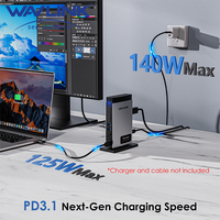 Wavlink 11 In 1 PD3.1 Triple Display USB C Docking Station with 140W Power HDMI*2 + 8K Displayport RJ45, 10G for M1/M2/M3&Win