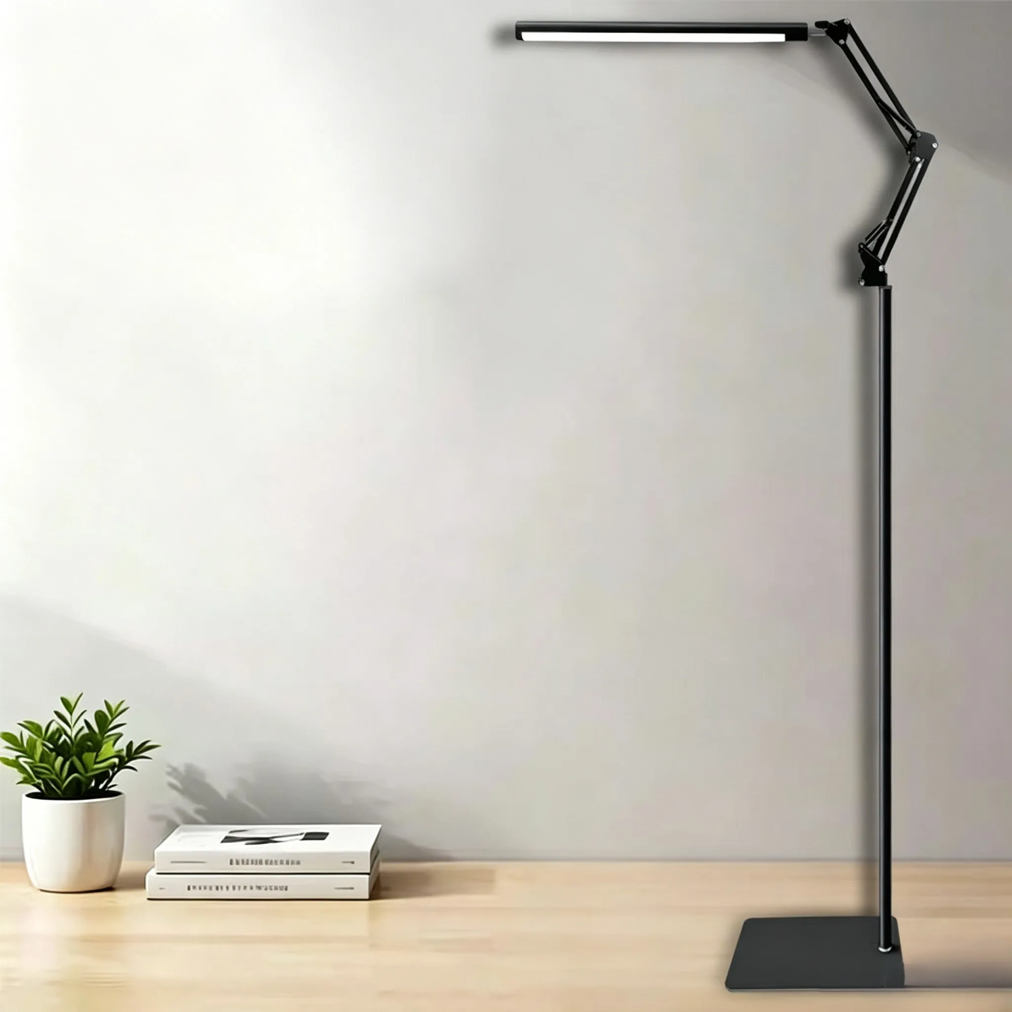Floor Lamp LED Multi-Angle Foldable Bed Headlight Adjustable Color Temperature Metal Pole, Ideal for Living Room, Office Decor