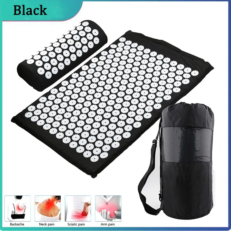 

Massager Cushion Massage Yoga Mat Acupressure Relieve Pain Stress Back Body Pain Spike Mat Acupuncture Mat and Pillow Set