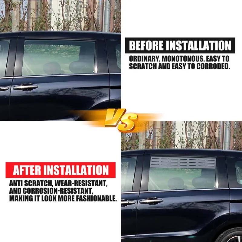 For Honda Odyssey Elysion 2015-2026+ Aluminum Alloy Black Car Rear Ventilation Blinds Car Modification Protection Accessories
