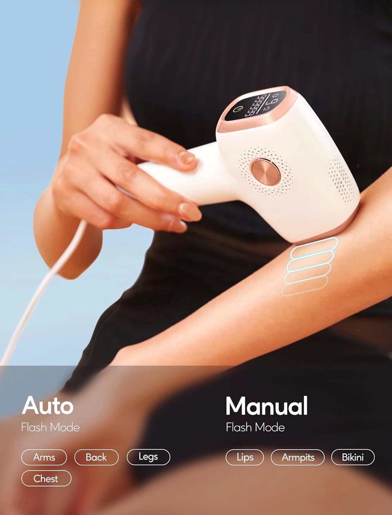 IPL Hair Removal with Ice Cooling Care Function for Women Permanent,999,999 Flashes Painless IPL Hair Remover Device image 5