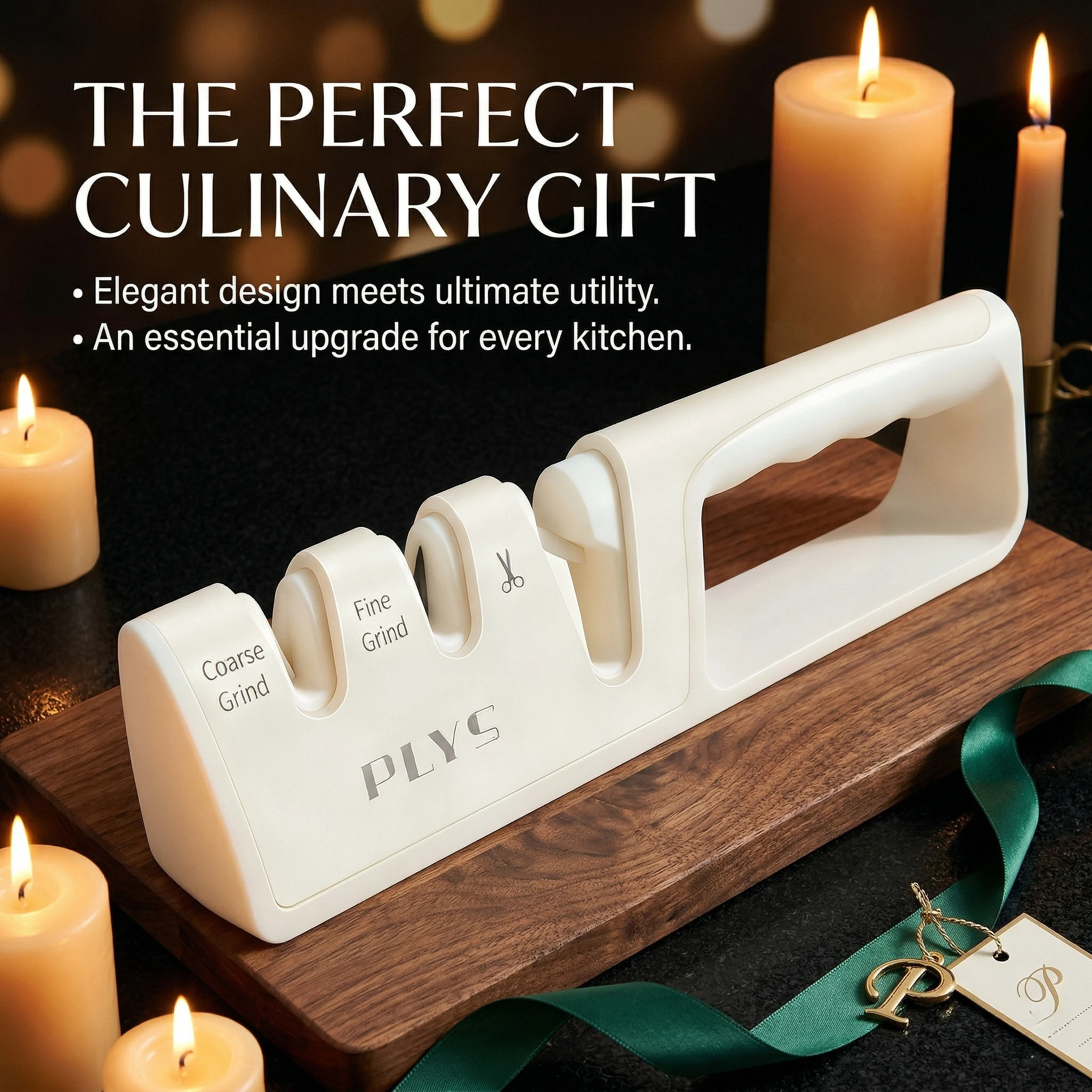 

New Ultimate 3-in-1 Sharpening Tool, Premium Knife Sharpener for Home Cooking - 3-Second Quick Sharpenwith Coarse&Fine Grinding