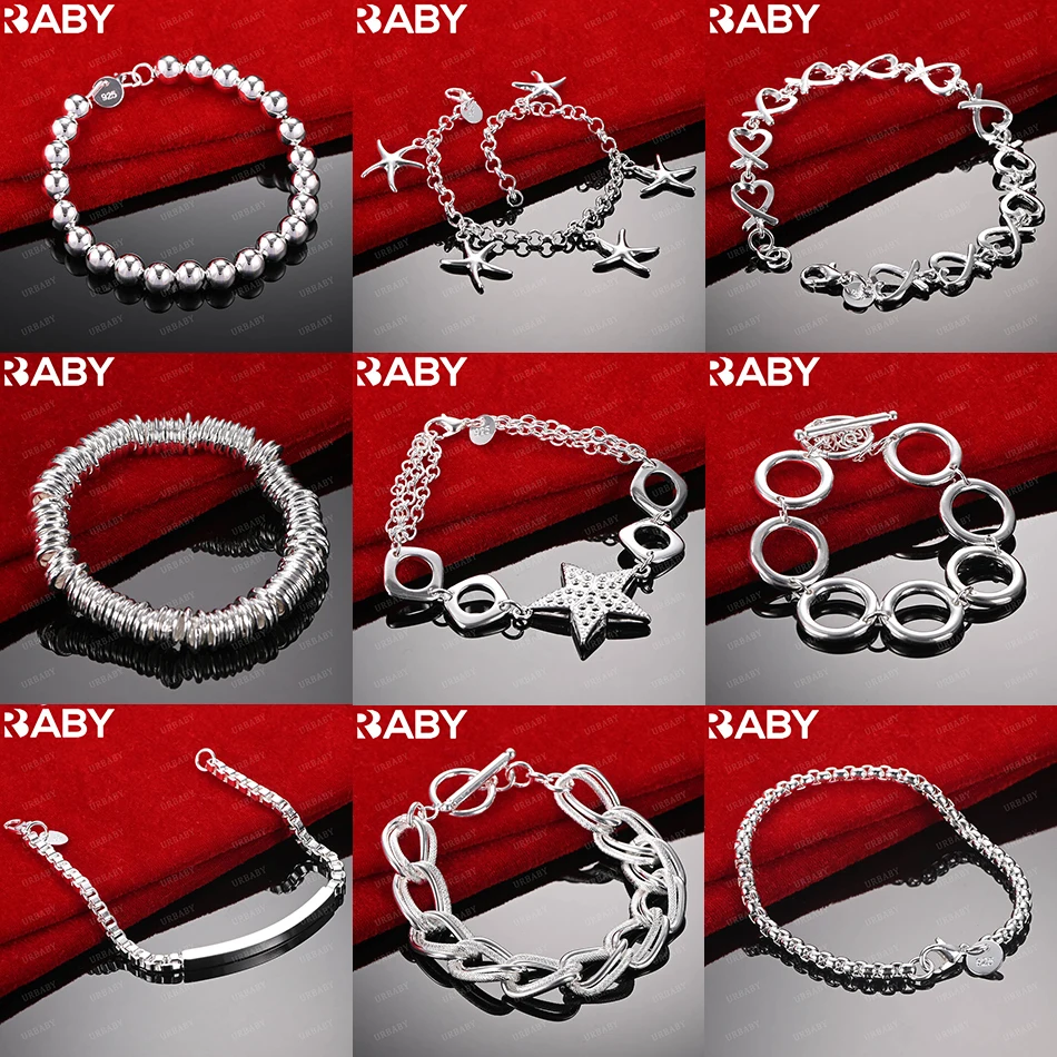 

URBABY 925 Sterling Silver Design Bracelets For Women Men Creativity Gifts Street All-match Party And Daily Wear