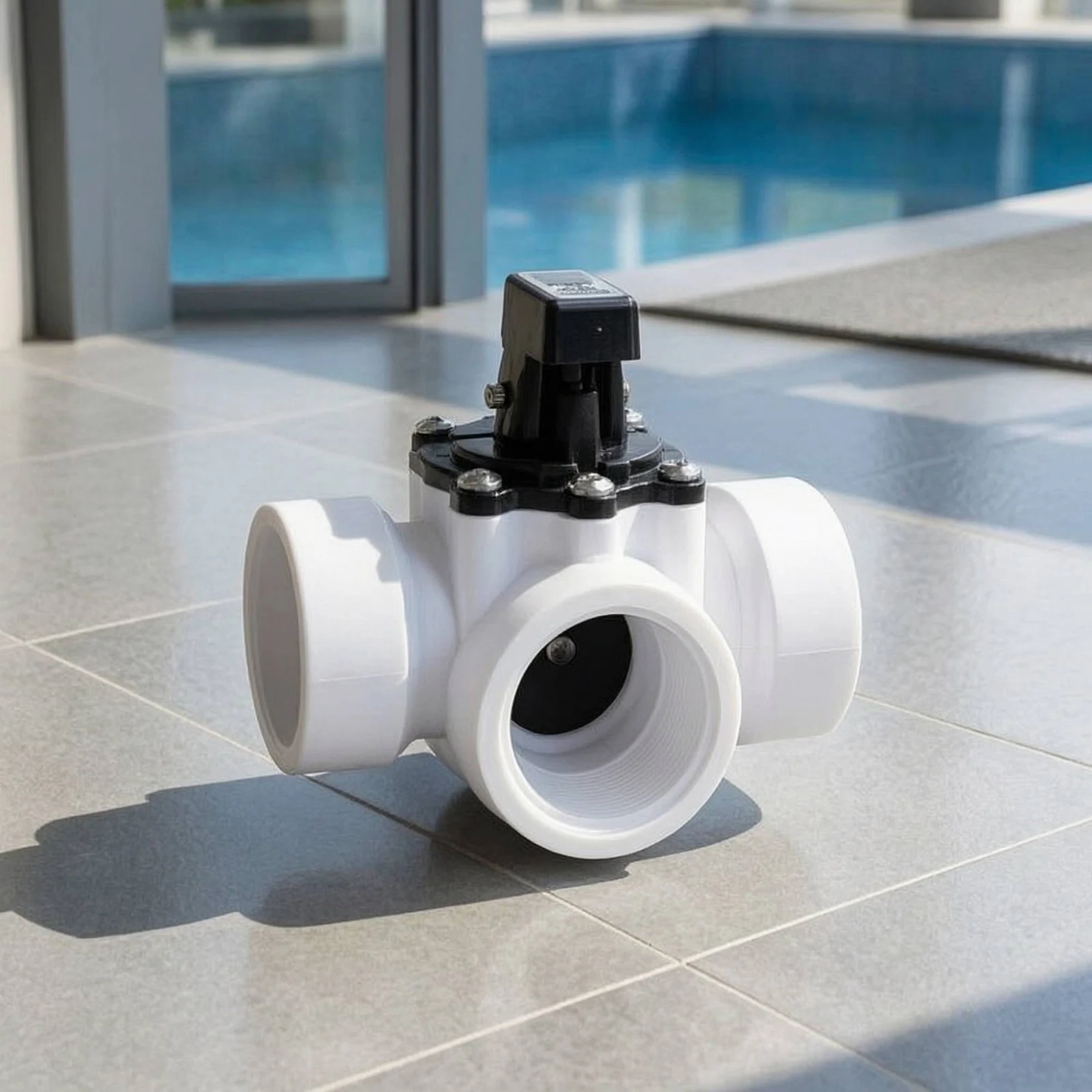 Pool Three-Way Valve 1.5-Inch Pool Diverter Valve 50mm Highcirculation for Water Circulation