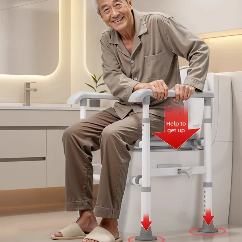 

Мобильное кресло-туалет с регулируемой высотой и противоскользящими подлокотниками, портативная подставка для унитаза для пожилых людей и для домашнего ухода после операций