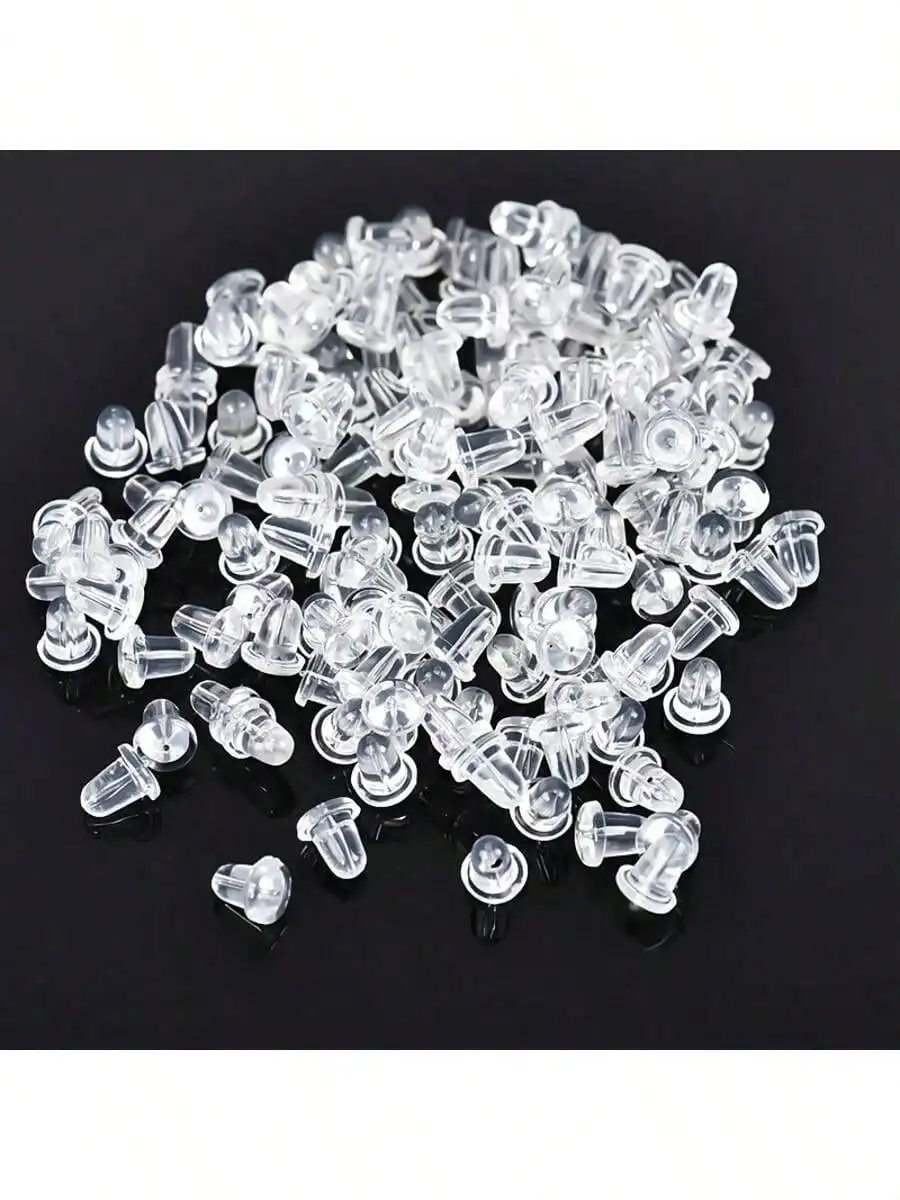 20pcs/Soft Silicone Earring Backs, Clear Earring Stoppers for Pierced Earrings