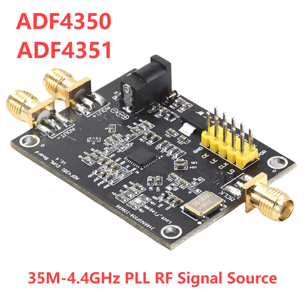 Módulo gerador de sinal ahf4350 adf4351, 35m-4.4ghz, placa de desenvolvimento de fonte de sinal rf pll, sma rf, módulo de placa de circuito bloqueado por fase