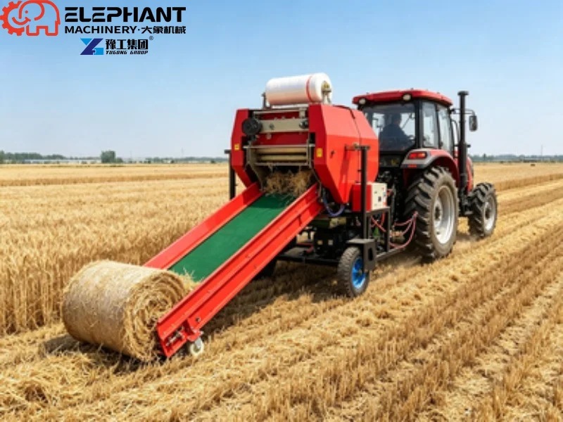 Agricultural Combined Silage Baler Wrapper Mini Square Hay Straw Baling Machine For Livestock Farm