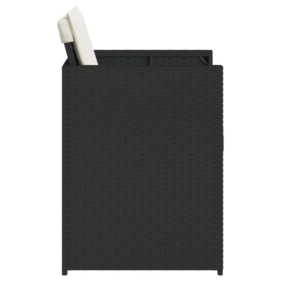 كراسي فناء مع وسائد 4 قطع بولي راتان أسود